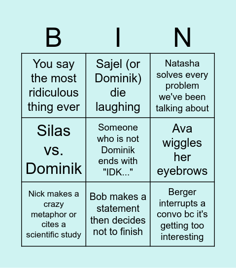 AI Bingo Card
