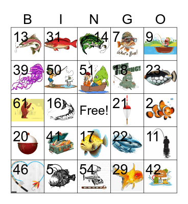 Fishing Day Bingo Card