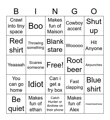 Piper’s Bingo Card Bingo Card