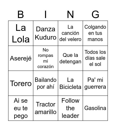 Rambleta Summer Bingo Card