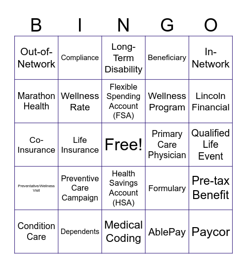 Open Enrollment 2024! Bingo Card