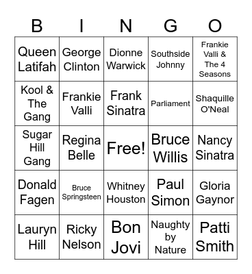 Cobblestone - 5/8 - New Jersey Musicians Bingo Card