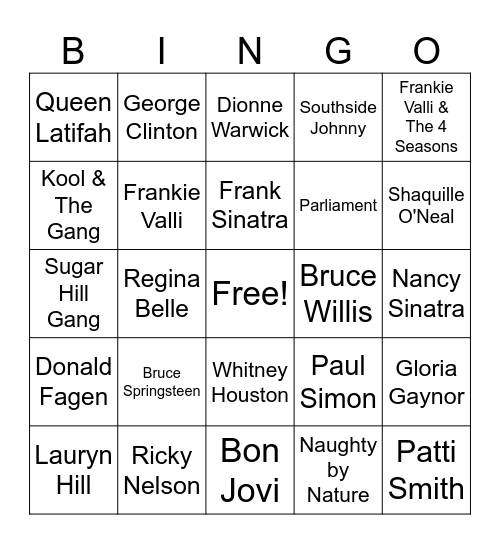 Cobblestone - 5/8 - New Jersey Musicians Bingo Card