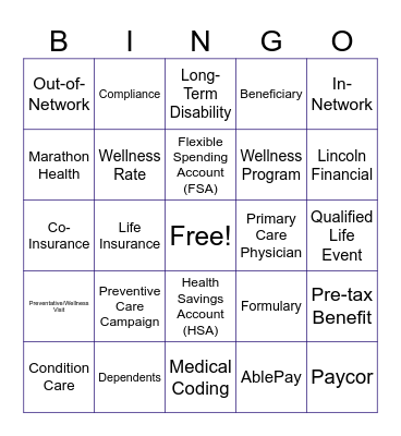 Open Enrollment 2024! Bingo Card