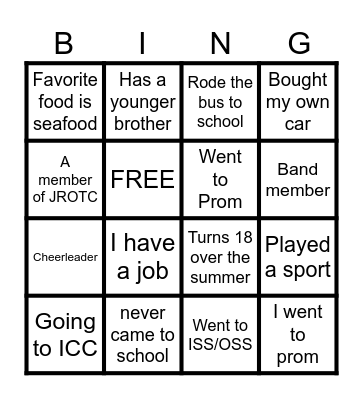 Class of 2024 Brunch Bingo Card