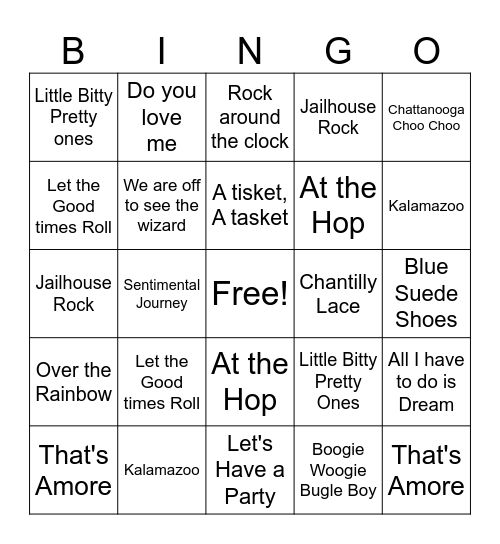 Golden Age of Radio Bingo Card