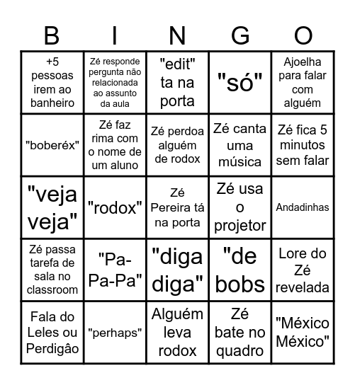 Bingo Pereiral Bingo Card