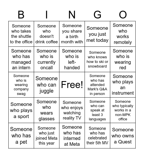 IGDX IRL Week Social Bingo! Bingo Card
