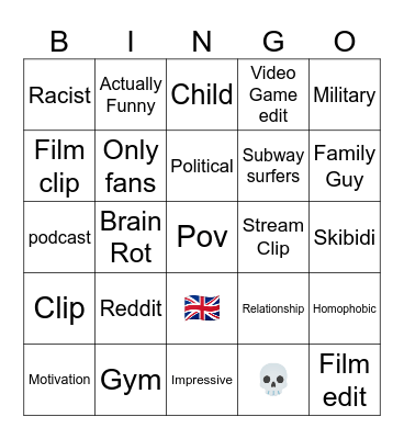 TikTok Bingo Card