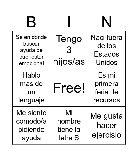 Bingo! Bingo Card