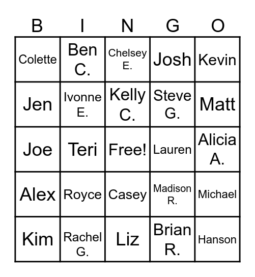 MCP Bingo Card