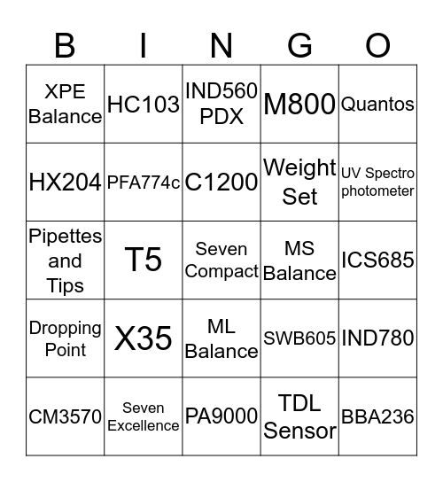 MT Bingo Card