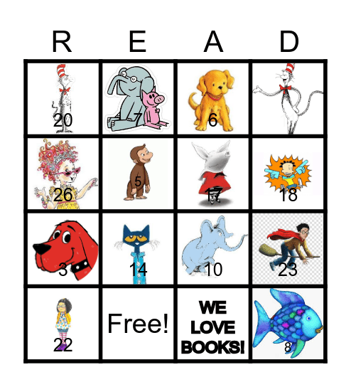 Book Character BINGO Card