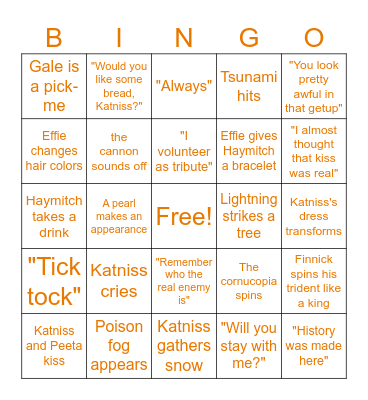 Catching Fire Bingo Card