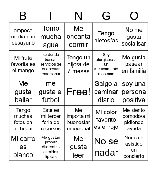 Bingo! Bingo Card