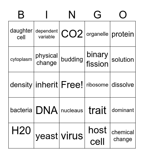 Supercharged Science Bingo Card