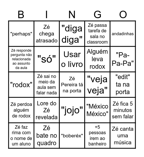 Bingo Pereiral Bingo Card