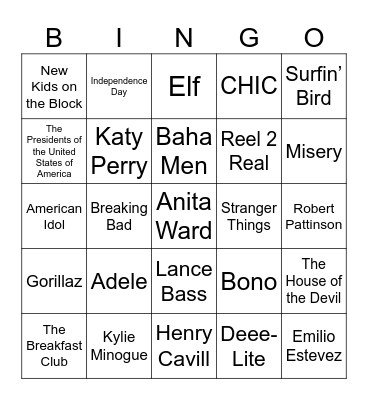 May Birthdays, Coca-Cola on Film, Dance Music Bingo Card