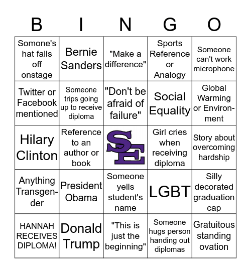 HANNAH’S GRADUATION! Bingo Card