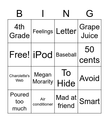 The Lemonade Wars Bingo Card