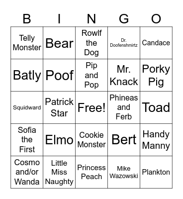 Baby Bear Beary Brown Bingo Card