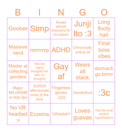 Angel Bingo Card