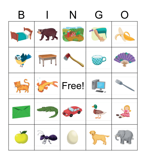 Aa Bb Cc Dd Ee Ff Bingo Card