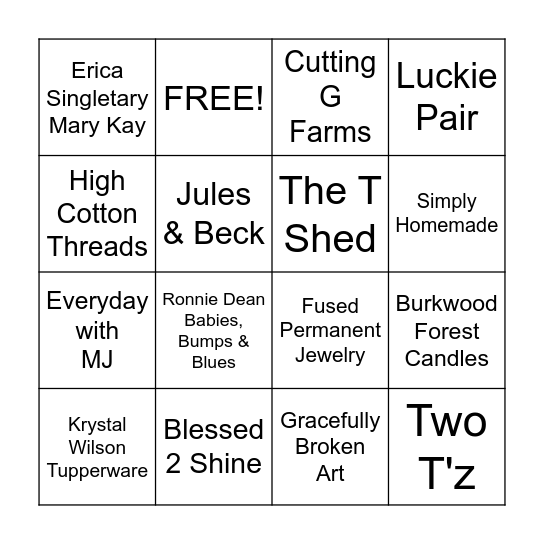 Spring Soiree at The T'z Bingo Card