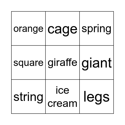 Phonics 4 - Unit 7&8 Bingo Card