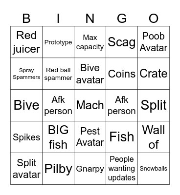 Regretevator bingo Card