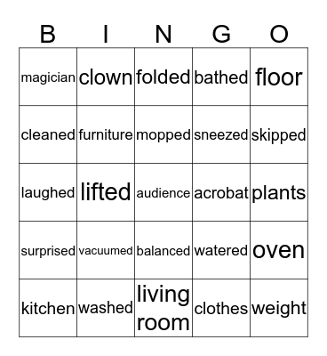 CMCC Vocabulary Bingo Card