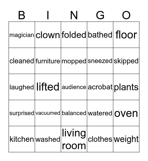 CMCC Vocabulary Bingo Card