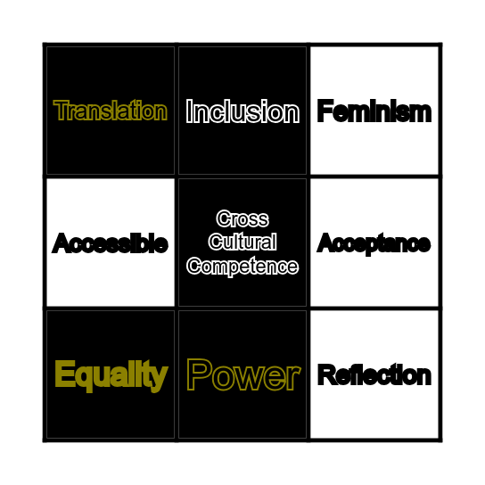 Inclusive Language Bingo Card