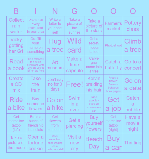 🧚‍♂️Summer 24🏝️🩵 Bingo Card