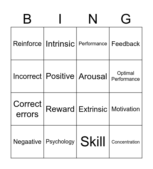 Feedback Bingo Card