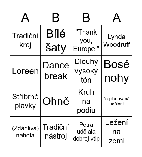 ESCapádí Bingo 2024 Bingo Card