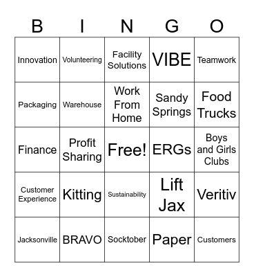 Veritiv Bingo Card