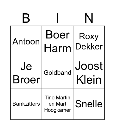 Van wie is dit nummer?? Bingo Card