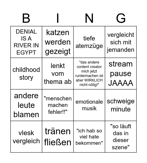 anni the duck statement bingo Card