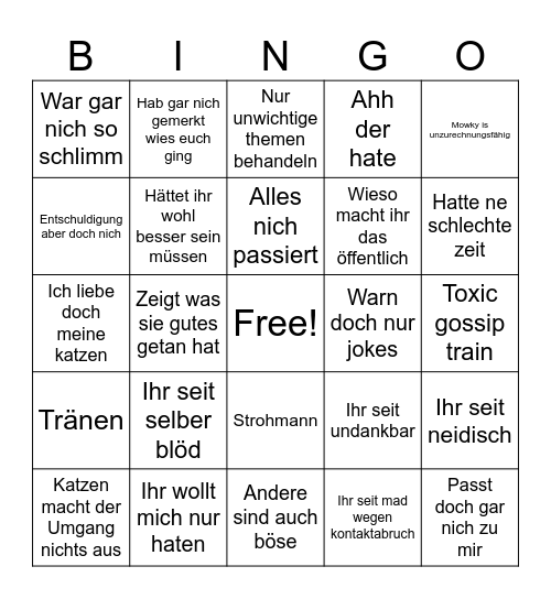 Anni Statement Bingo Card