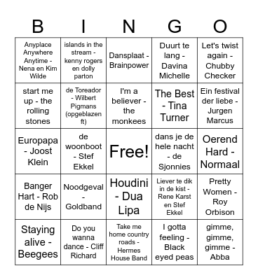 Van Houten Familiedag 2024 Bingo Card