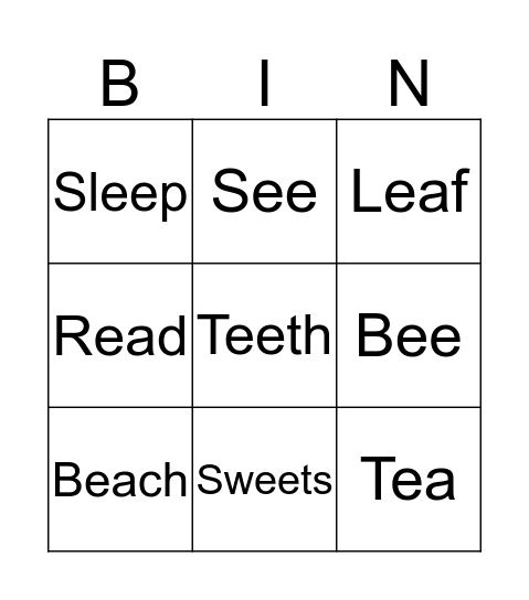 Bees Bingo Card