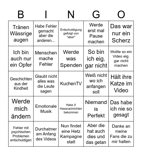 STATEMENT Bingo Card