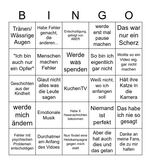 Bingo 1 Bingo Card