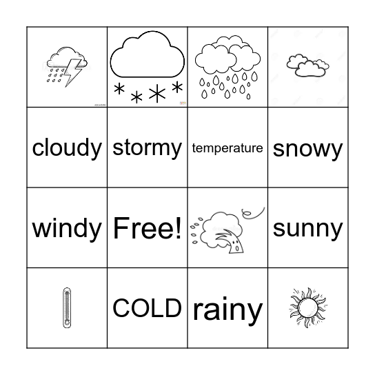 What is the Weather BINGO Card