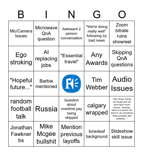 Town Hall Bingo Card