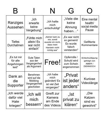 Annitheduck statement video bingo Card