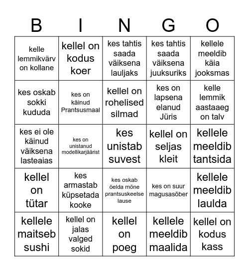 Leia ema, … Bingo Card