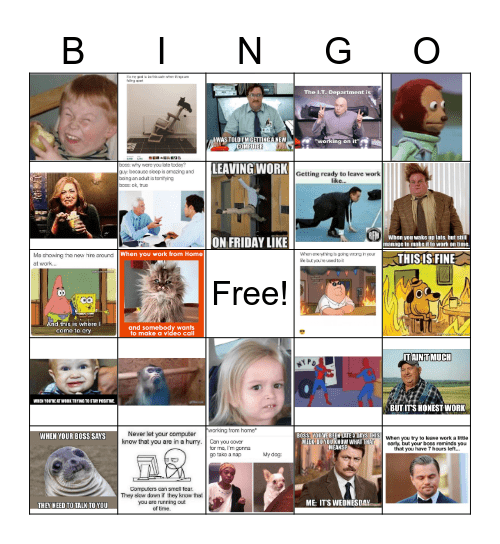 WORK MEME BINGO Card