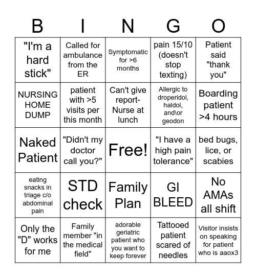 ED BINGO Card